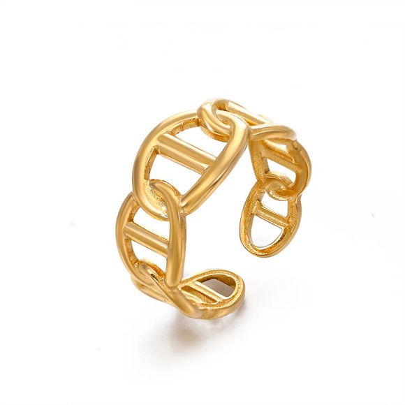 NEW💎18K Gold Plated Open Ring*Adjustable Ring*Unique Geometric Ring - Picture 2 of 4